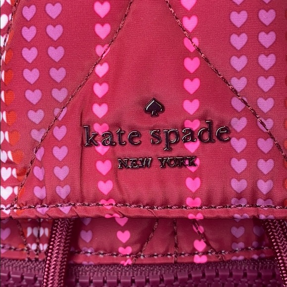 Kate Spade Ellie heart quilted backpack cranberry - Picture 9 of 11